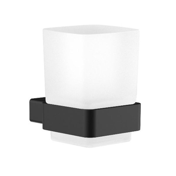 emco loft Glashalter Wandmodell, Kristallglas satiniert, Grashalter schwarz