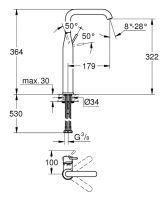 Vorschau: Grohe Essence Waschtischbatterie schwenkbar, XL-Size, chrom