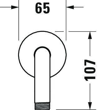 Duravit Brausearm 41cm, rund, edelstahl gebürstet