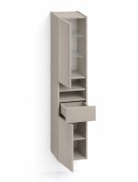 Burgbad Sys30 Hochschrank 45x176cm mit Tip-On-Technik, Türanschlag links, veloursgrau matt HS4538L