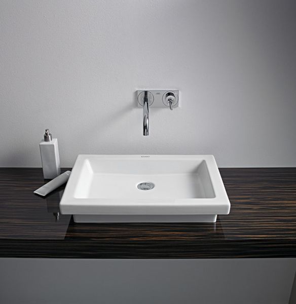 Duravit Universal Einbauwaschtisch rechteckig 58x41,5cm, ohne Überlauf, ohne Hahnloch, weiß 0317580000