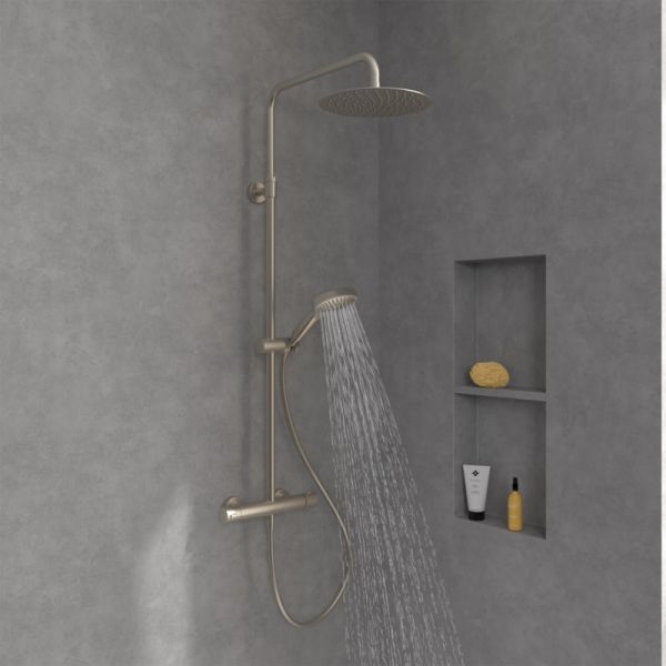 Villeroy&Boch Verve Showers Duschsystem mit 3 Strahlarten TVS10900500064 nickel gebürstet 