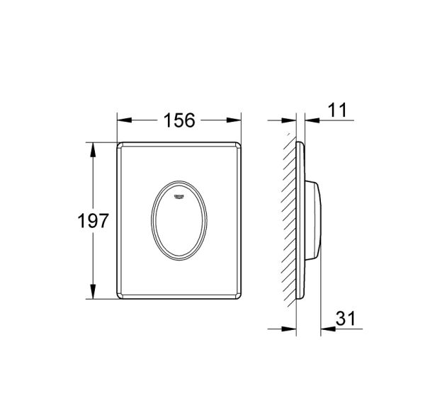 Grohe Skate Air WC-Betätigung, chrom 38564000