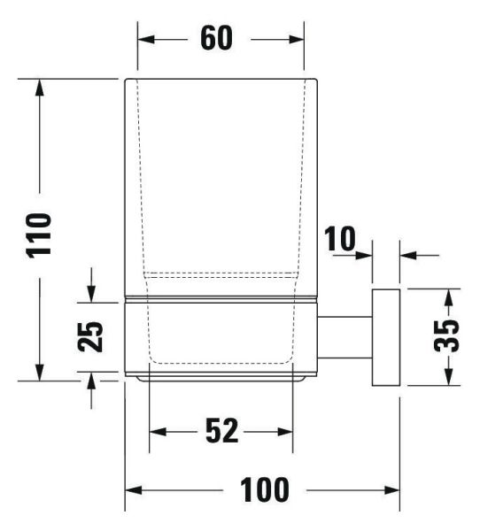 Duravit Karree Zahnputzbecher wandhängend, chrom 0099511000