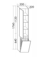 Vorschau: Burgbad Iveo Hochschrank mit 1 Tür und 1 Wäschekippe