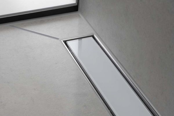 Hansgrohe RainDrain Match Fertigset Duschrinne 80cm, höhenverstell. Rahmen, befliesbar, weiß matt