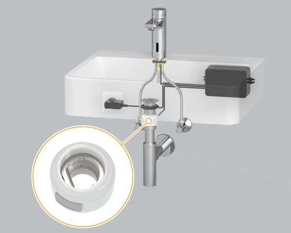 WimTec SMART TH HyPlus secure berührungslose Waschtischarmatur 9V Batteriebetrieb, chrom