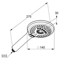 Vorschau: Kludi Freshline Handbrause Ø14cm mit 3 Strahlarten