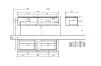 Vorschau: Villeroy&Boch Legato Waschtischunterschrank 160x50cm für Aufsatzwaschtisch, 2 Auszüge B69200DH1