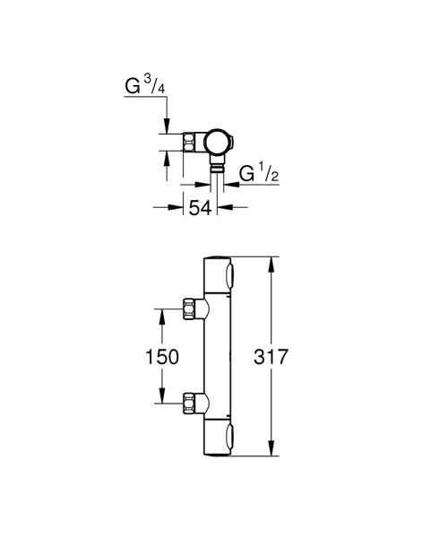 Grohe Precision Flow Thermostat-Brausebatterie chrom 34799000