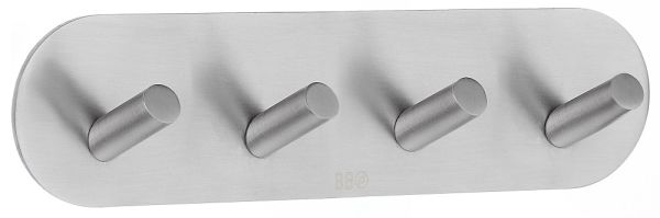 Smedbo Design selbstklebende Viererhakenleiste, edelstahl gebürstet B1094