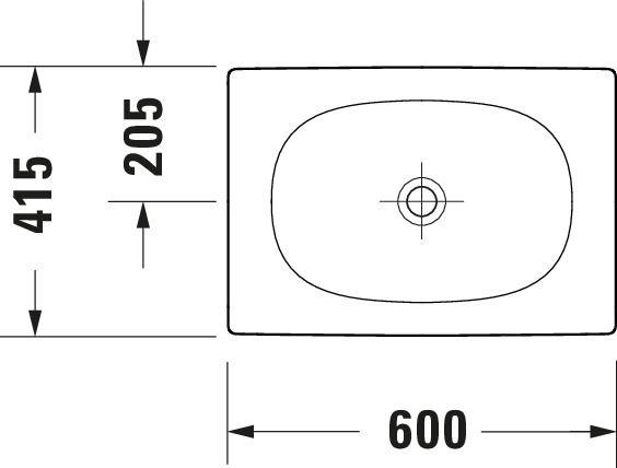 Duravit Viu Aufsatzbecken 60x41,5cm rechteckig, ohne Überlauf, ohne Hahnloch, weiß 2358600000