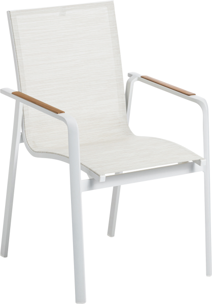 KETTLER DINING DIAMOND Stapelsessel, weiß matt/ beige (Art.-Nr. 0103902-5800)