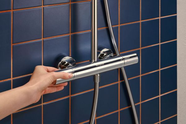 hansgrohe Activera S Duschsystem 240 1jet mit EcoSmart & Ecostat Fine Varia, chrom