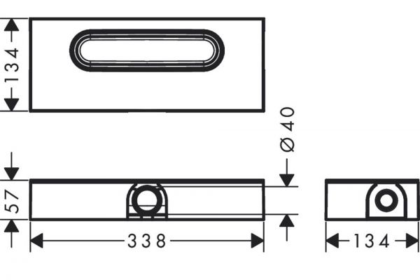 Hansgrohe RainDrain Flex Duschrinne 100cm chrom Set. inkl. uBox Grundkörper flach