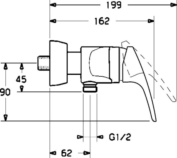 Hansa Hansamix Einhand-Brause-Batterie, chrom