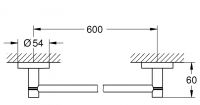 Vorschau: Grohe QuickFix Start Badetuchhalter 60cm, zum Kleben oder Bohren