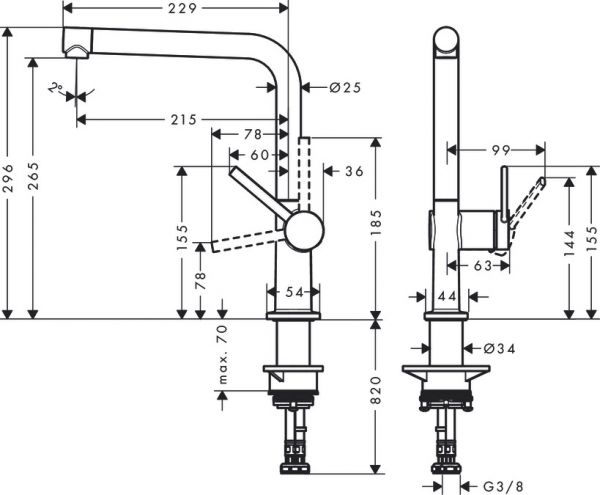 Hansgrohe Talis M54 Einhebel-Küchenmischer 270, 1jet