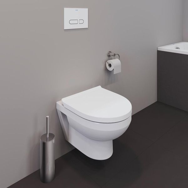 Duravit No.1 Wand-WC Set inkl. WC-Sitz mit Absenkautomatik, 48x36,5cm, oval, rimless, weiß