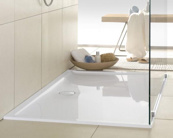 Villeroy&Boch Futurion Flat Quaryl®-Duschwanne, Eckmontage, flächenbündiger Einbau, 140x90cm UDQ1490FFL2V01