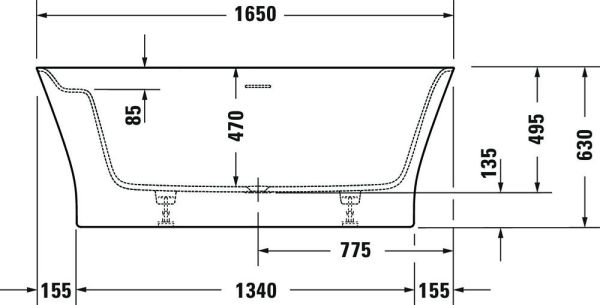 Duravit Cape Cod freistehende Badewanne oval 165x78cm, weiß