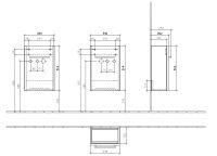 Vorschau: Villeroy&Boch Avento Handwaschbeckenunterschrank, 1 Tür, Türanschlag links, Breite 34cm, Tech. Beschr.