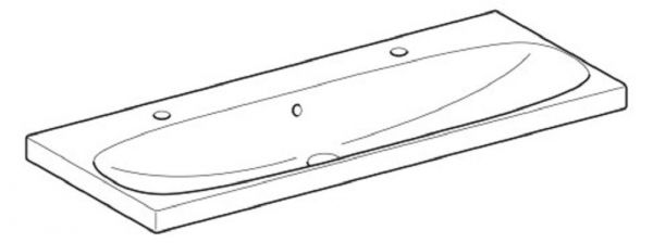Geberit Acanto Waschtisch 120x48cm, 2 HL, mit Überlauf, weiß_1