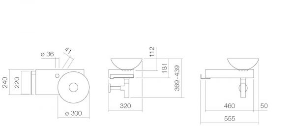 Alape Piccolo Novo Waschplatz, rechteckig, Beckenmulde rechts WP.PN2