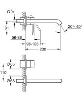 Vorschau: Grohe Essence 2-Loch-Waschtischbatterie, Ausladung 230mm