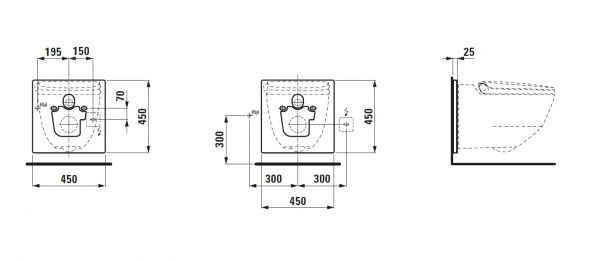 Laufen Adapterplatte zur Installation von Riva Dusch-WC ohne LIS (Laufen Installation System)