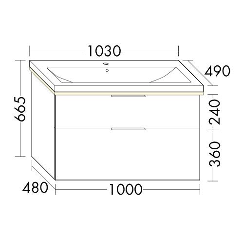 Burgbad Eqio Keramik-Waschtisch 103cm mit Unterschrank & LED-Beleuchtung