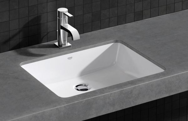 Grohe Cube Keramik Einbauwaschtisch von unten 50x37cm, weiß PureGuard