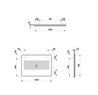 Vorschau: Laufen Base 2.0 Spiegel 100x70cm mit umlaufender LED-Beleuchtung, schwarz matt