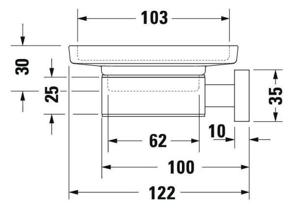 Duravit Karree Seifenschale wandhängend, chrom 0099521000