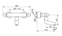 Vorschau: Hansa Hansamedipro Waschtisch-Thermostat-Wandbatterie, 179mm, chrom