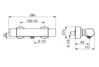 Vorschau: Hansa Hansacare Brause-Thermostat-Batterie, chrom