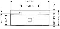 Vorschau: Hansgrohe Xevolos E Waschtisch 120x48cm mit 2 Hahnlöchern, ohne Überlauf, SmartClean, weiß