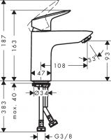 Vorschau: Hansgrohe Logis Einhebel-Waschtischmischer 100 mit Push-Open Ablaufgarnitur, chrom