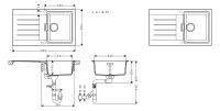 Vorschau: Hansgrohe S52 S520-F345 Einbauspüle mit automatischer Ablaufgarnitur, techn. Zeichnung