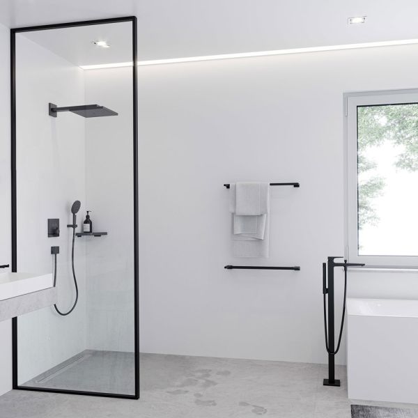 hansgrohe Raindance E Duschkopf 300 1jet mit Brausearm, EcoSmart, schwarz matt