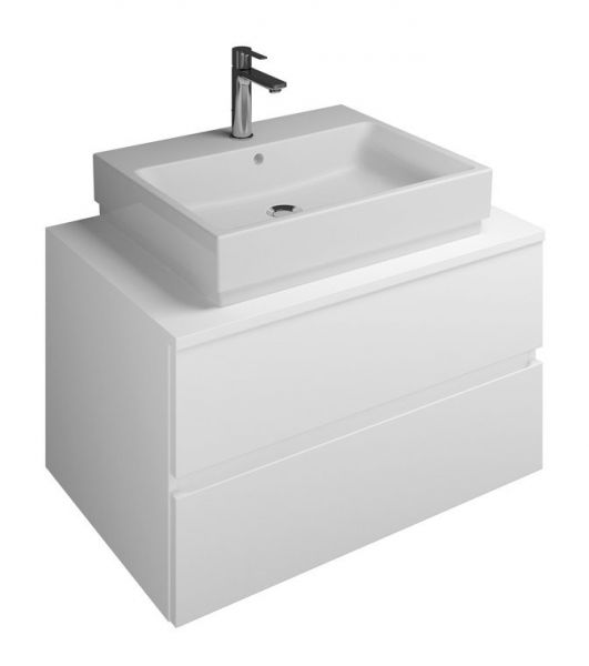 Burgbad Cube Waschtischunterschrank passend zu Grohe Cube, mit 2 Auszügen, 80cm WWGQ080F3781