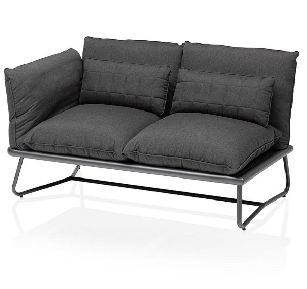 KETTLER GENTLE LOUNGE Outdoor Sofa 6-Sitzer mit Tisch, anthrazit matt/sooty