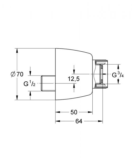 Grohe S-Anschluss, absperrbar, chrom