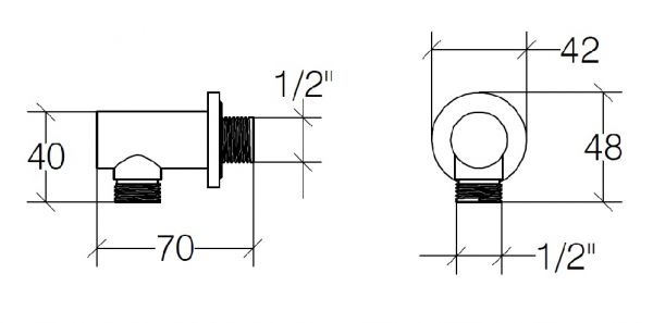 lineabeta LINEA Wandanschlussbogen 1/2", chrom