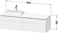 Vorschau: Duravit L-Cube Waschtischunterschrank 162x55cm mit 4 Schubladen für Aufsatzbecken links oder rechts