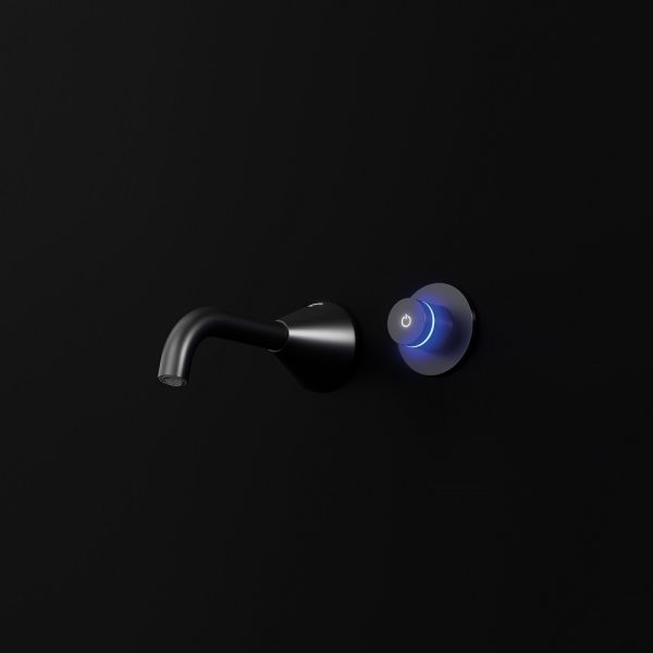 Steinberg Serie 310 iconic elektronische Wand-Waschtischarmatur schwarz matt 3101814S