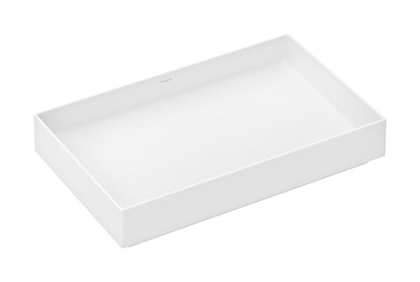 hansgrohe Xuniva Evo E Aufsatzwaschtisch eckig 65x40cm, Ablaufventil, weiß matt 60326700