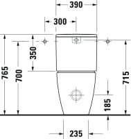 Vorschau: Duravit ME by Starck Stand-WC für Kombination, Tiefspüler, spülrandlos, weiß