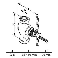 Vorschau: Kludi Standard Unterputzventil Rohbau-Set G 3/4, Einbautiefe 65–110 mm