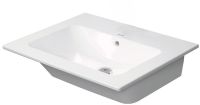 Duravit ME by Starck Waschtisch rechteckig 63x49cm, mit Überlauf, ohne Hahnloch, weiß seidenmatt